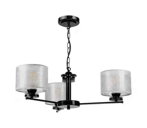 Svietidlá  Závesný luster ROSA na reťazi, 3xE27/60W/230V, čierna/šedá LM-3.8/CZARNY