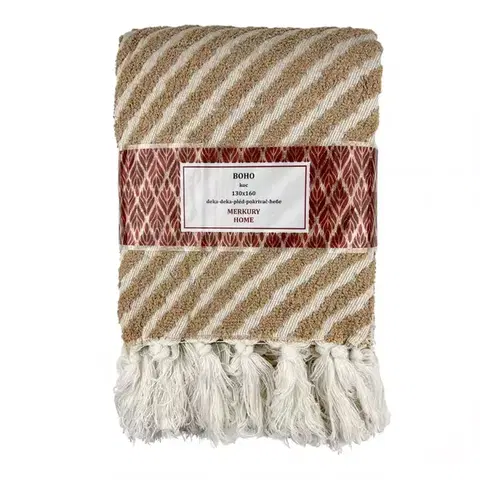 Ozdobné prikrývky Deka Boho 130x160 béžová  Merkury Home
