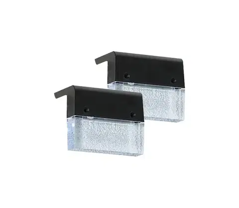 LED osvetlenie  08501L - SADA 2x LED RGB Solárne nástenné svietidlo LED/1W/1,2V 3500K IP65 08501L