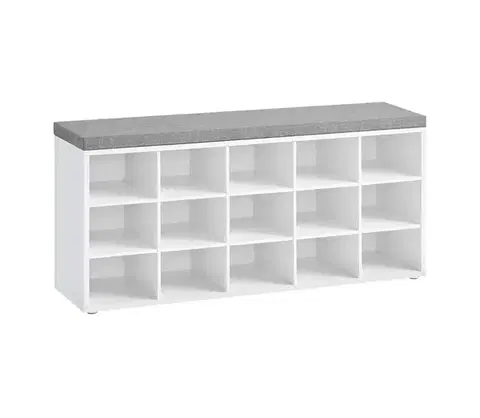 Botníky Botník VOREN 105x48x30 cm biela/šedá LHS15WT