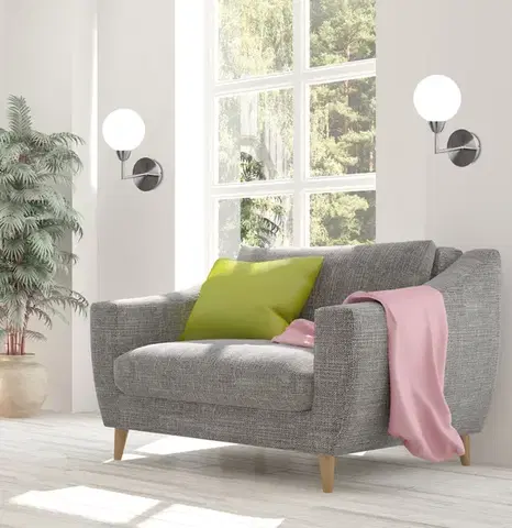 Nástenné svetlá Nástenná lampa Logos lampa saténová 1x25w tienidlo g9 biela