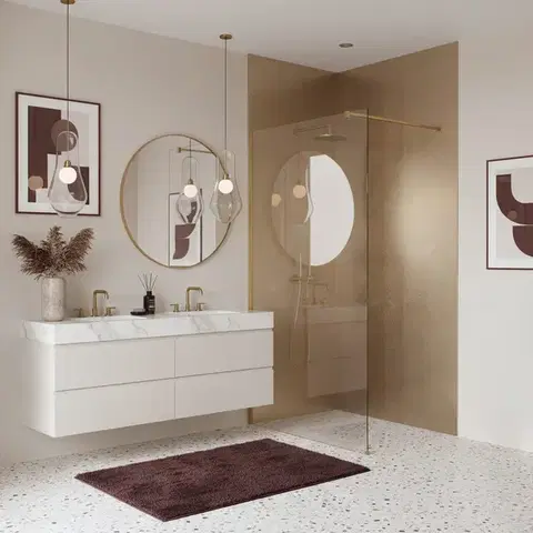 Sprchové dvere REA/S - Sprchová zástena Flexi Transparent / Brush Gold 90 KPL-K99266