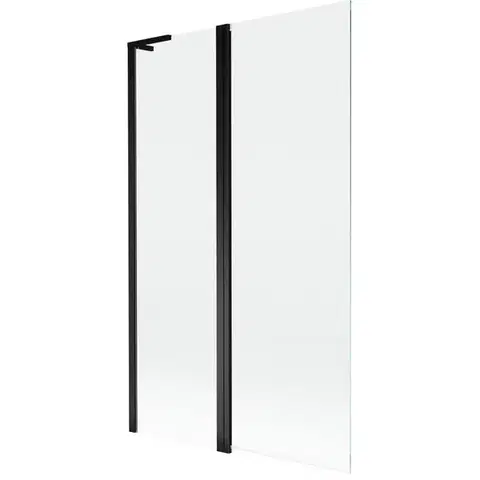 Sprchové dvere MEXEN/S - Mist L vaňová zástena 2-krídlová 110 x 150, transparent, čierna 8A9L-110-011-70-00