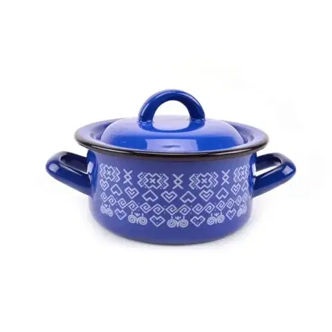 Hrnce Kinekus Kastról smaltovaný s pokrievkou, 22cm / 4,0L, dekor Čičmany