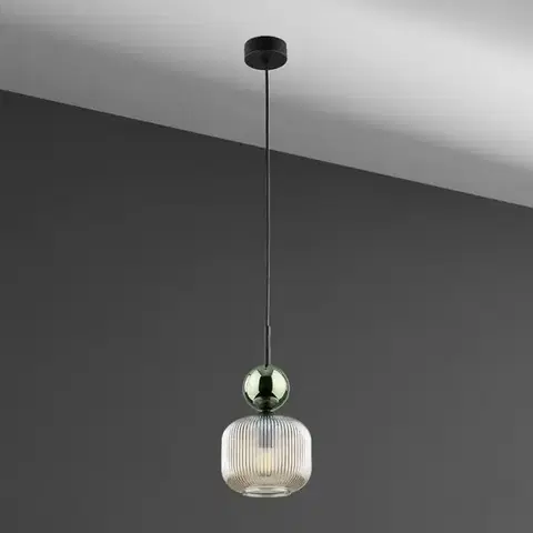 Lampy do obývačky Luster SOPHIA GREEN COGNAC 11144 LW1