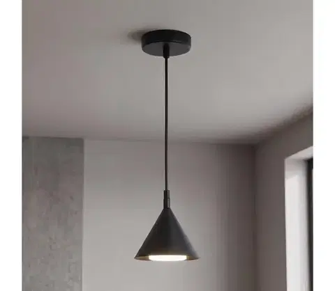 Svietidlá BRILAGI - Luster na lanku CONE SINGLE 1xGX53/15W/230V čierna WO-E14-G07-BLK-OEM