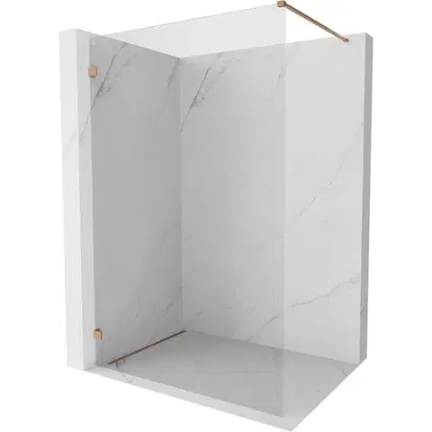 Sprchové dvere MEXEN/S - Lunar Sprchová zástena WALK-IN ľavá 100 x 200, transparent 8 mm, meď kartáčovaná 830-100-000-65-00-L