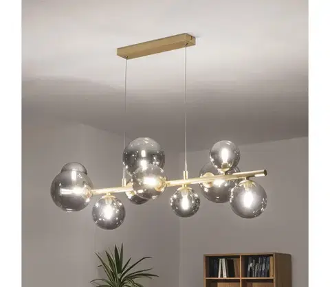 Svietidlá BRILAGI - LED Luster na lanku MILLA 10xG9/3W/230V zlatá/dymová 7010-10GS