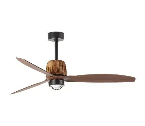 Ventilátory FARO Barcelona FARO 334351N - LED stmievateľný látor WEAVER M 16W/230V pr. 128 cm hnedý/čierny + DO 334351N