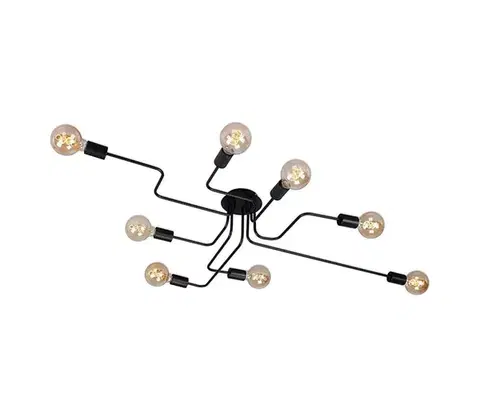Svietidlá Briloner 2888-085 - Prisadený luster FARETTO 8xE27/60W/230V čierna 2888-085