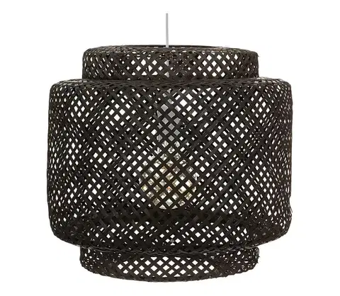 Svietidlá Atmosphera - Luster na lanku LIBY 1xE27/40W/230V bambus/čierna 167670B