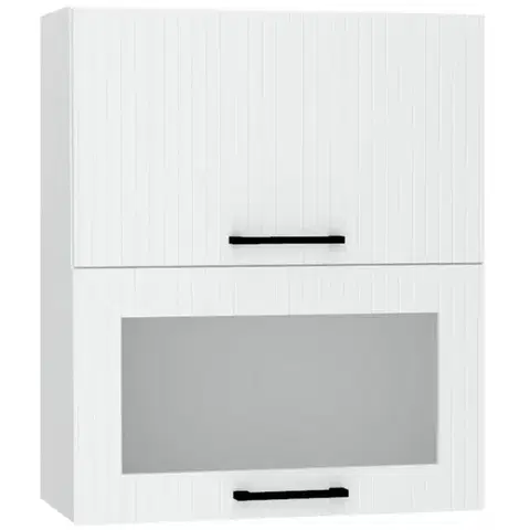 Kuchynské skrinky visiace Skrinka do kuchyne Kate w60grf/2 sd biely hrášok