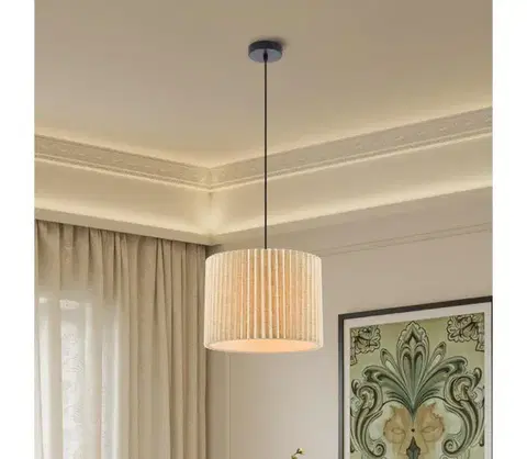 Svietidlá BRILAGI - Luster na lanku NORDIC WAVE 1xE27/15W/230V pr. 32 cm ľan/čierna BRI389