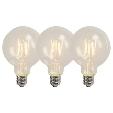 LED osvetlenie Sada 3 E27 LED vlákno G95 4W 320lm 2700K