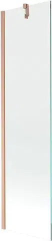 Sprchové dvere MEXEN/S - Next vaňová zástena FIX 50 x 150, transparent, meď kartáčovaná 895-050-000-00-00-65