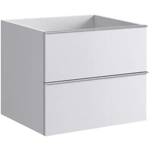 Kúpeľňový nábytok CERANO - Kúpeľňová skrinka pod umývadlo s úchytkou Velora - biela matná, chrómová úchytka - 69x53x46,5 CER-665005