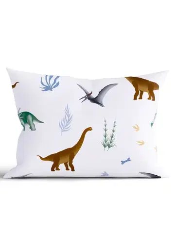 Dekoračné obliečky MKLozkoviny.sk Bavlnená obliečka na vankúš Renforcé 50 × 70 cm - Dinosaury-  -