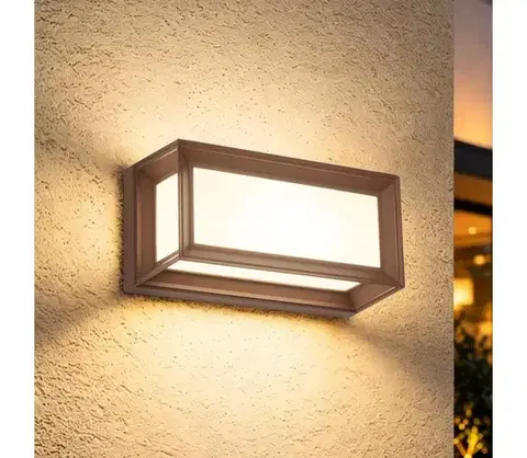 Záhradné lampy Brilagi - LED vonkajšie nástenné svietidlo so senzorom PARKER LED/12W/230V hnedé IP44 BRI774