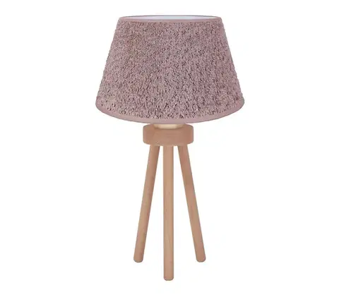 Lampy  - Stolná lampa BOUCLE 1xE27/15W/230V pr. 28 cm hnedá/drevo 601436