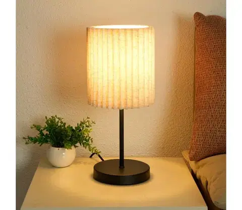Lampy BRILAGI - Stolná lampa NORDIC WAVE 1xE27/15W/230V ľan/čierna BRI392