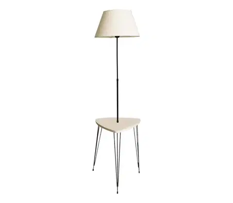 Lampy  Stojacia lampa so stolíkom 1xE27/40W/230V čierna/krémová 687HMY1931