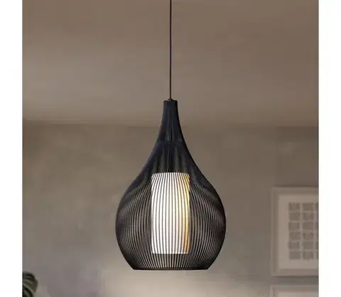Svietidlá Eglo 900828 - Luster na lanku RAZONI 1xE27/40W/230V čierna 900828