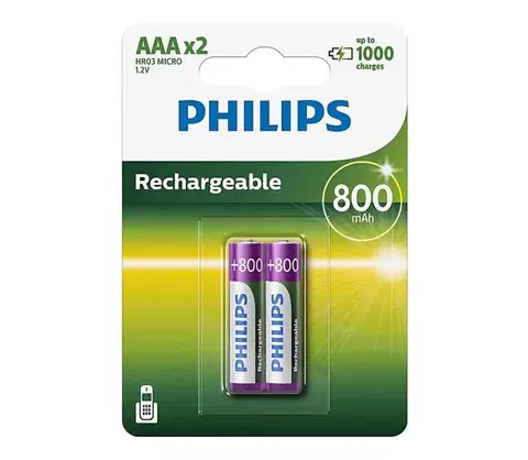 Predlžovacie káble Philips R03B2A80/10 - 2 ks Nabíjacie batérie AAA MULTILIFE NiMH/1,2V/800 mAh Phil-R03B2A80/10