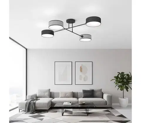 Svietidlá EMIBIG Prisadený luster MAGA 4xE14/10W/230V čierna/šedá 1573/4