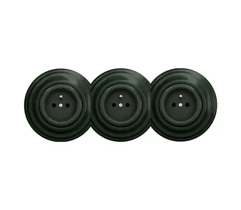 Predlžovacie káble lap - Trojitá retro zásuvka do domácnosti s rámčekom 230V zelená KA0063+2xKA0062+3xKA0060