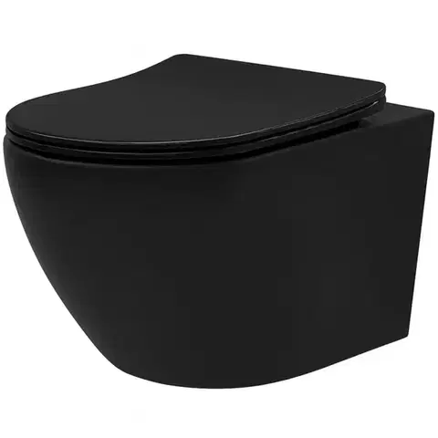 Sanitárna keramika Závesná WC misa Carlo Mn Tornado Black Matt