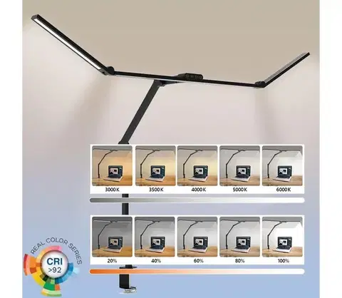 Lampy  LED Stmievateľná flexibilná stolná lampa LED/36W/230V 3000-6500K CRI 92 čierna 4740030