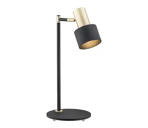 Lampy Argon 4257 - Stolná lampa DORIA 1xE27/15W/230V čierna/mosadz 4257