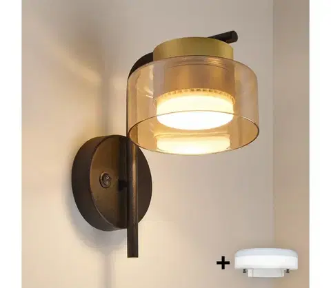 Svietidlá BRILAGI - LED Nástenné svietidlo AURA LUX 1xGX53/30W/230V čierna/zlatá WO-OEM-CF-11-GLD