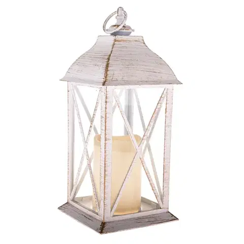 Vianočné dekorácie Lampáš s LED sviečkou Winter, 30,5 x 14 cm, svetlo teplá biela, plast
