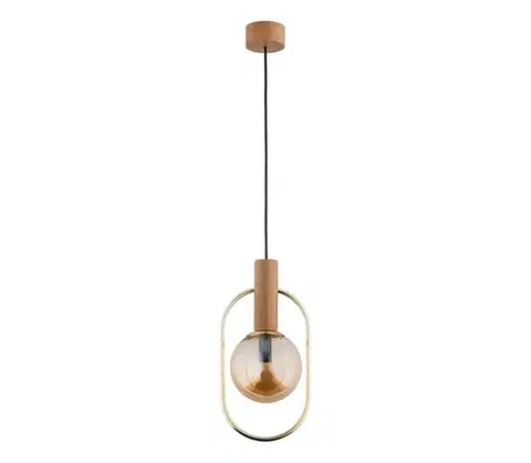 Svietidlá  Luster na lanku MUFI 1xE14/10W/230V zlatá/béžová 61153