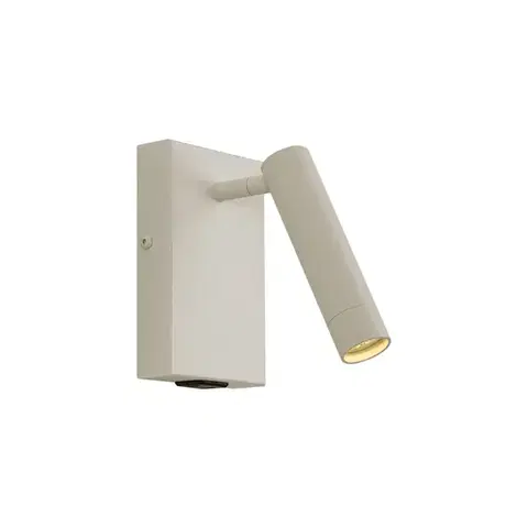 Lampy Moderné nástenné svietidlo béžové nastaviteľné s USB-C - Croft
