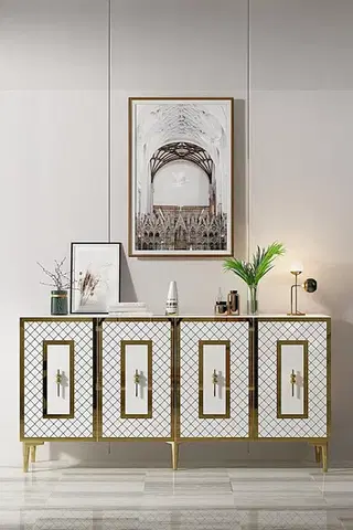 Komody Konzolový stolík Puma 150 - White, Gold