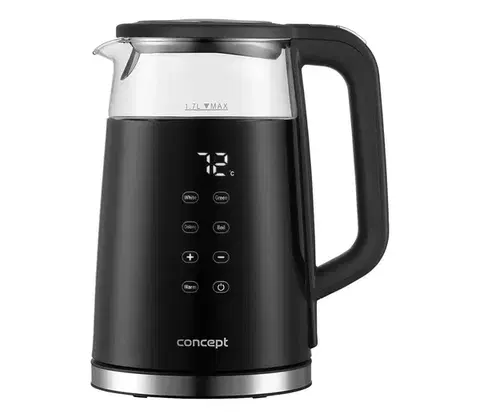 Predlžovacie káble Concept RK4100 - Rýchlovarná kanvica s reguláciou teploty 1,7 l 2200W/230V čierna rk4100