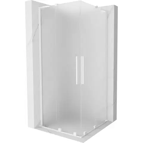 Sprchovacie kúty MEXEN/S - Velar L Duo sprchovací kút, posuvné dvere 80 x 80, dekor, biela 871-080-080-02-33-20