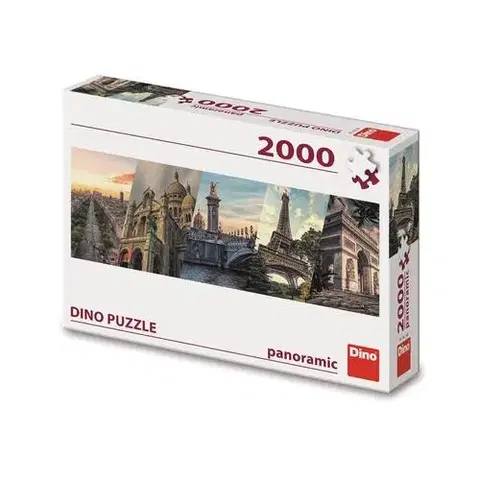 2000 dielikov Dino Toys Puzzle Paríž koláž 2000 panoramic Dino