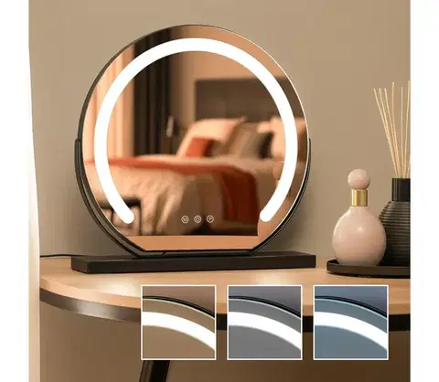 Kúpeľňové zrkadlá BRILAGI - LED stmievateľné make-up zrkadlo CALIFORNIA LED/14W/230V 44x40 cm čierne FG-M6-WD19-BLK