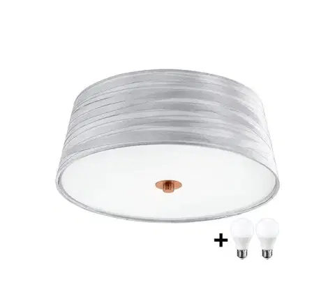 Svietidlá Eglo 32111- LED Stropné svietidlo FONSEA 1 2xE27/9W/230V strieborná/medená EG32111+P5306