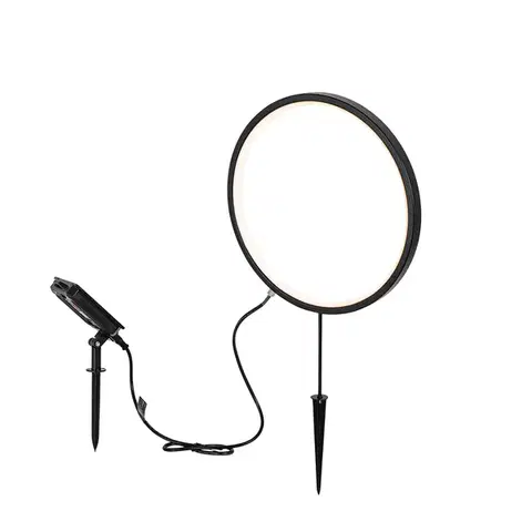Solárne svietidlá Bodové svetlo čierne 60 cm vrátane nabíjateľnej LED a solárnej IP65 - Adalind
