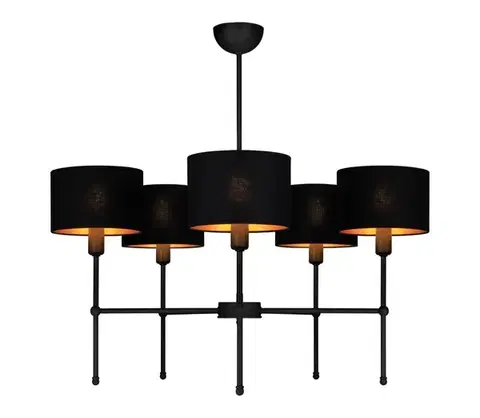 Svietidlá  Luster na tyči MADELA 5xE14/40W/230V čierna 0097