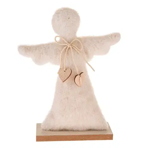 Vianočné dekorácie Vianočná dekorácia Textilný anjel  25,5 cm, chlpatý fleece
