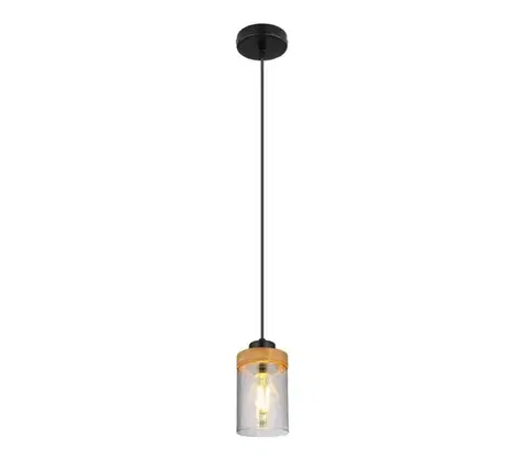 Svietidlá Globo 15557H - Luster na lanku FINCA 1xE27/40W/230V kov/drevo 15557H