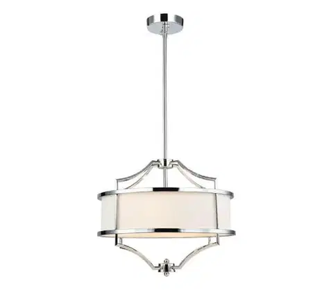 Svietidlá Open Design OR80902- Luster na tyči STESSO 4xE27/15W/230V priemer 42 cm lesklý chróm/biela OR80902
