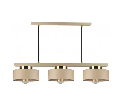 Svietidlá Keter Lighting Závesný luster IGNIA na lanku 3xE27/60W/230V béžová/zlatá 3392