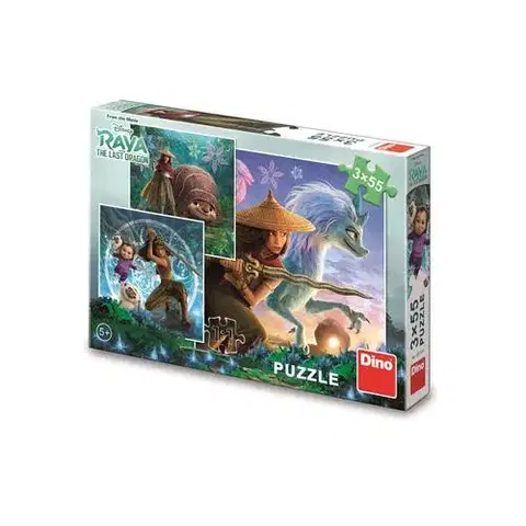 Do 99 dielikov Dino Toys Puzzle Raya a kamaráti 3x55 Dino
