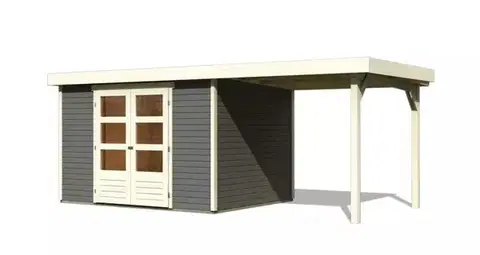 Drevené Drevený záhradný domček ASKOLA 5 s prístavkom 240 Lanitplast